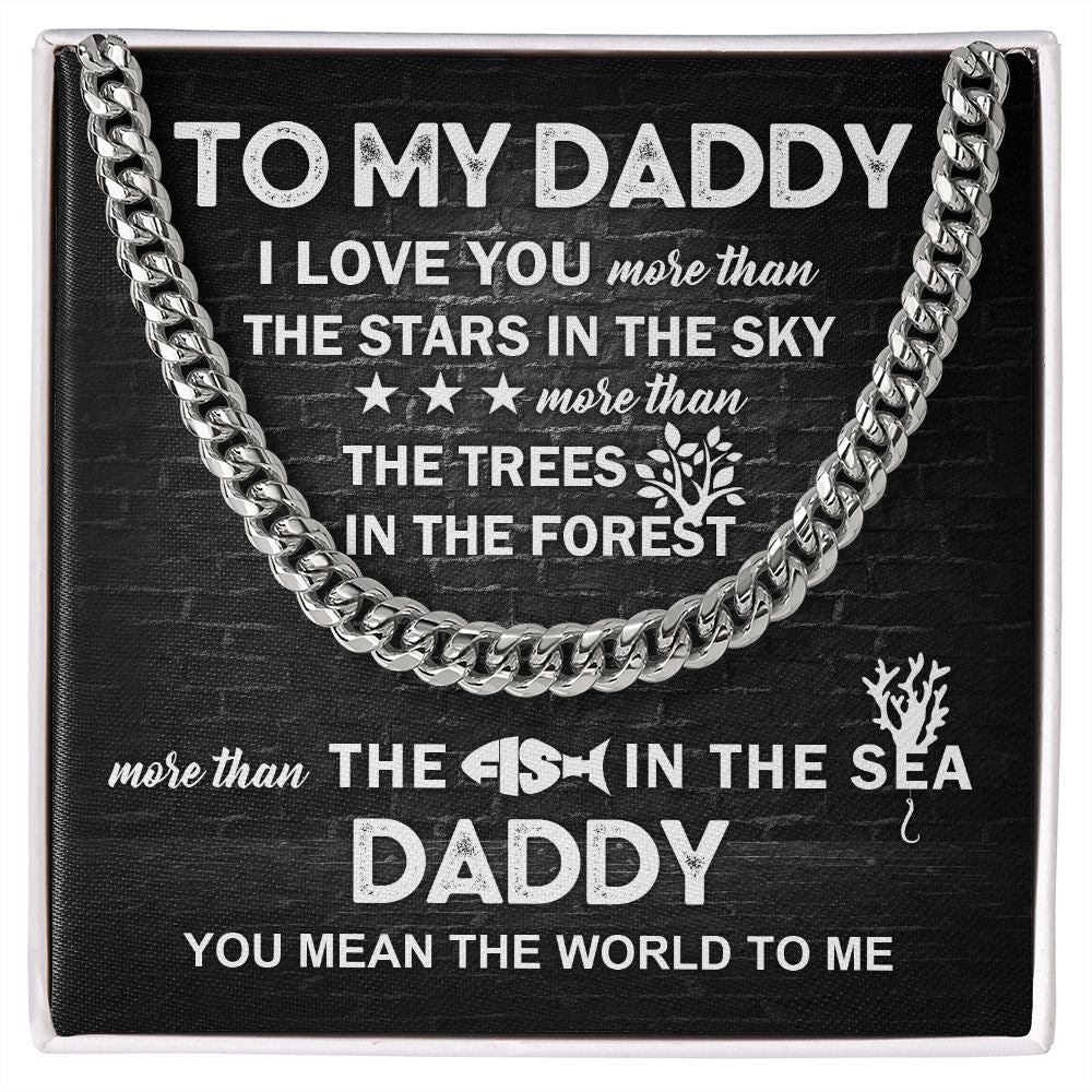 Daddy, You're the Center of My World: Cuban Chain Necklace for Father's Day 💖💖