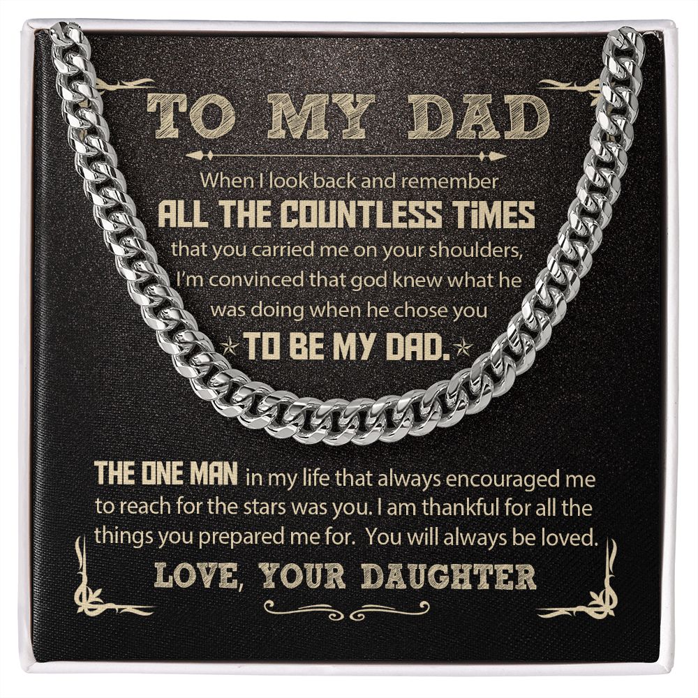 Father's Day Gift: Cuban Necklace for My Beloved Dad - A Token of Love and Gratitude from Your Daughter ππ