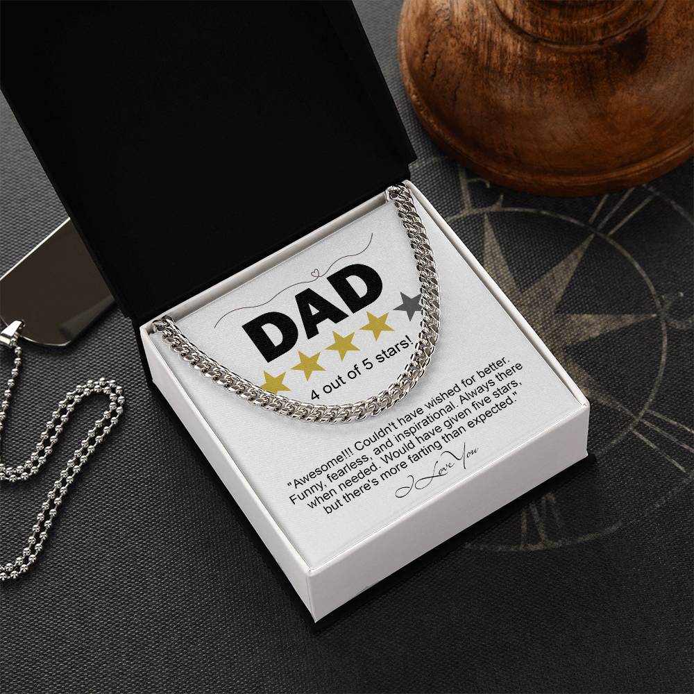 Dad-Five Stars Exquisite Cuban Link Chain | Ideal Father's Day Gift