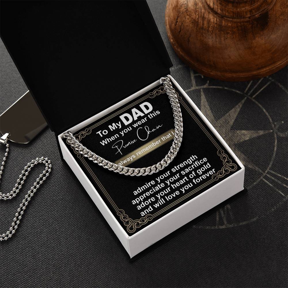Dad-Promise Chain Exquisite Cuban Link Chain | Ideal Father's Day Gift