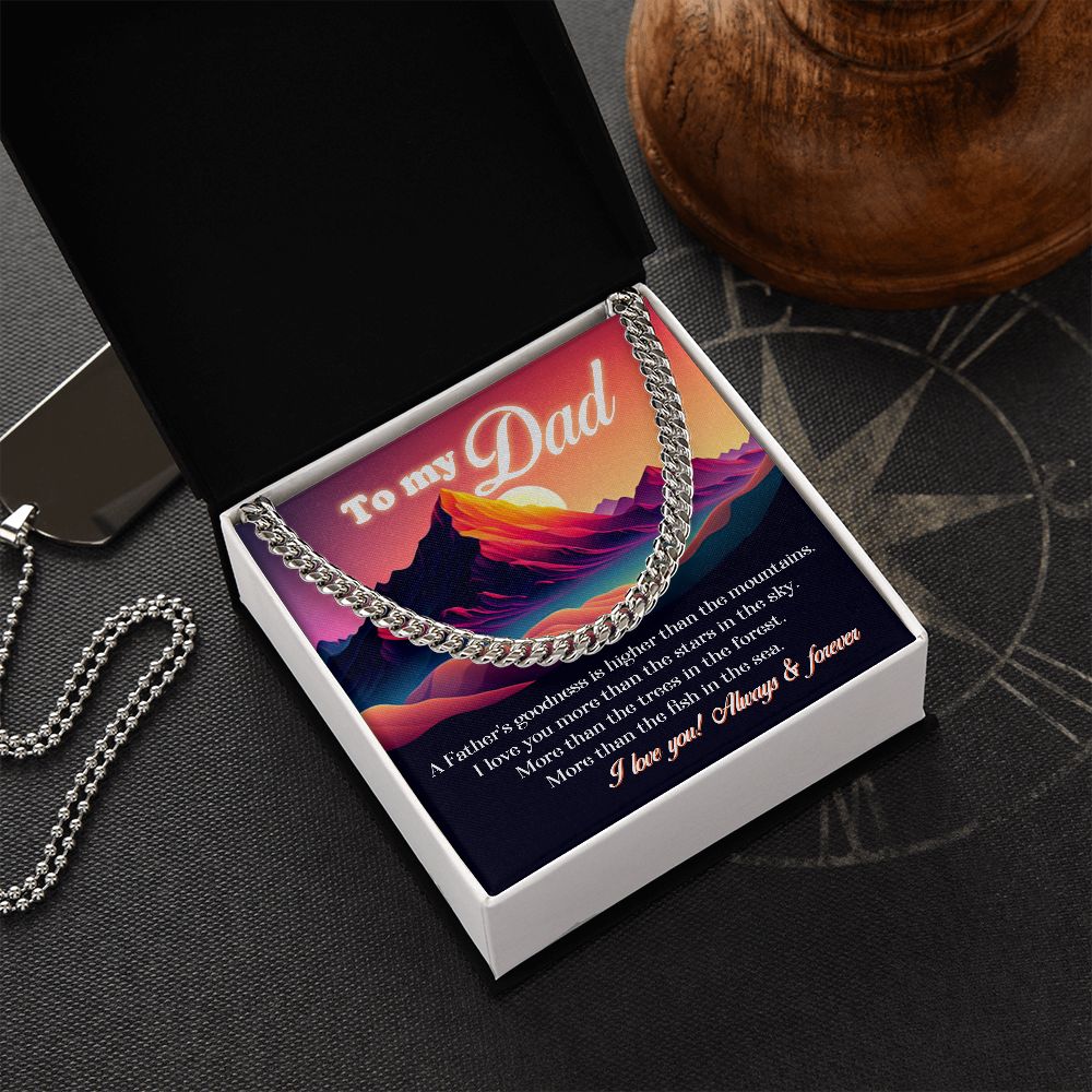 Always and Forever Cuban Chain Necklace: A Heartfelt Father's Day Gift with a Message of Love