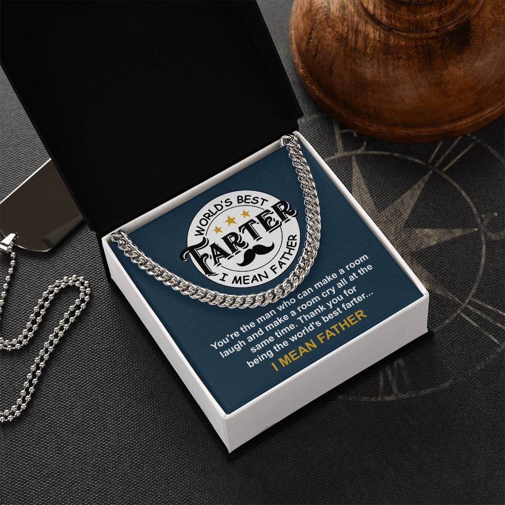 Dad-World_s Best Farter Exquisite Cuban Link Chain | Ideal Father's Day Gift