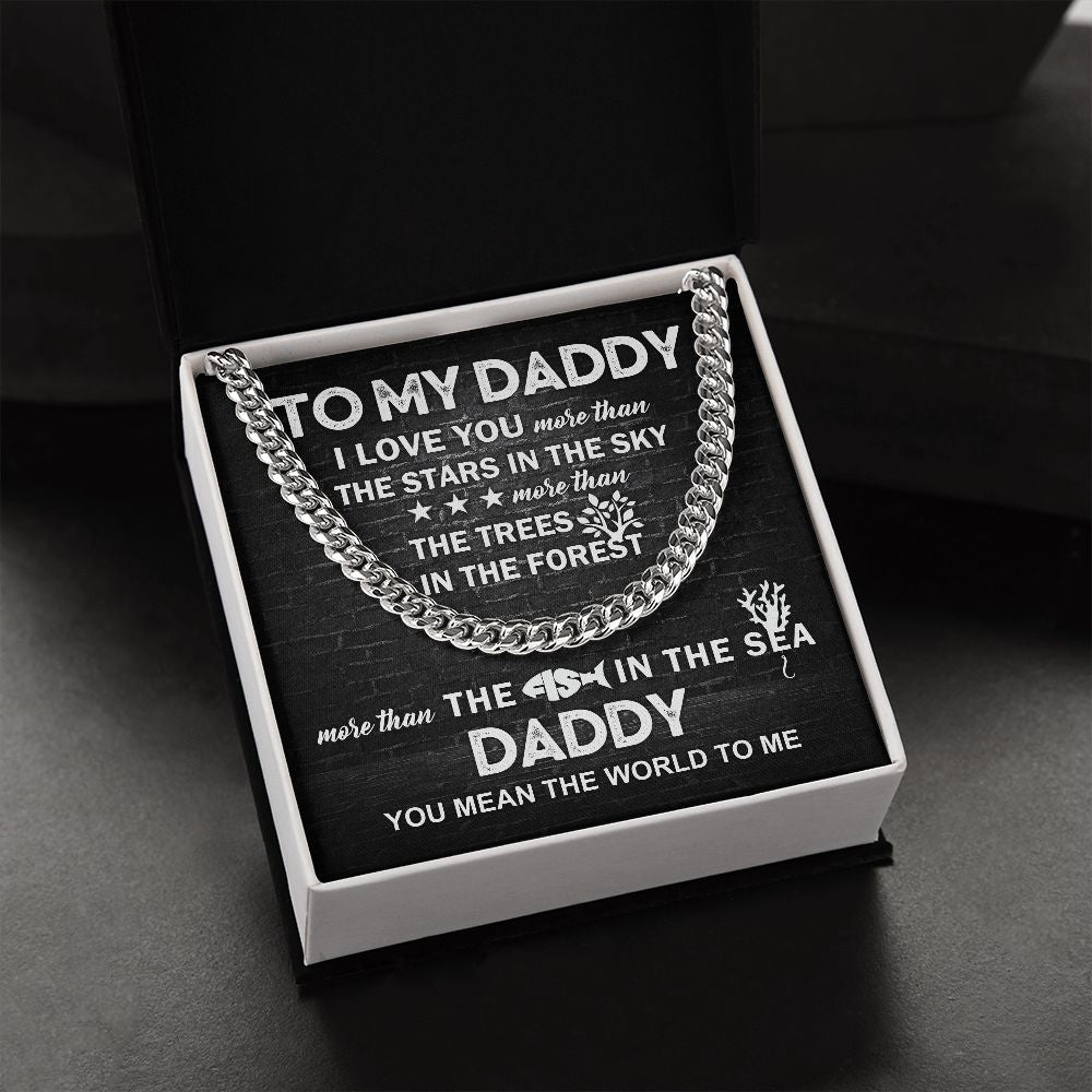 Daddy, You're the Center of My World: Cuban Chain Necklace for Father's Day 💖💖