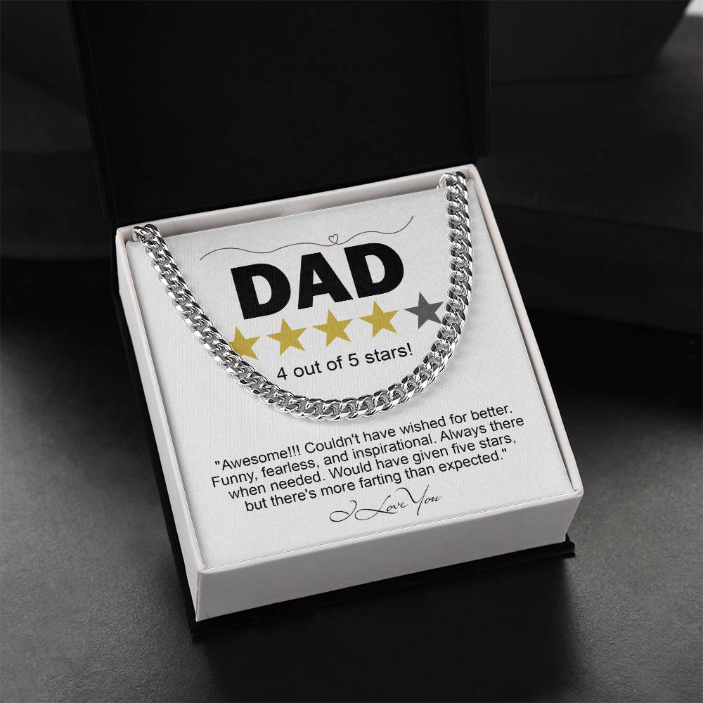 Dad-Five Stars Exquisite Cuban Link Chain | Ideal Father's Day Gift