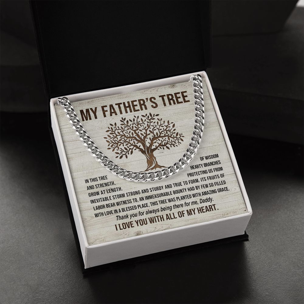 My Father's Tree: Cuban Chain Necklace: A Heartfelt Father's Day Gift for Dad.
