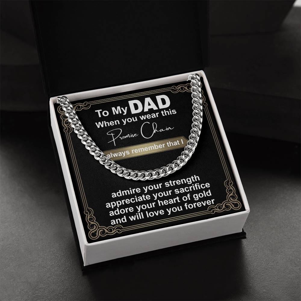 Dad-Promise Chain Exquisite Cuban Link Chain | Ideal Father's Day Gift