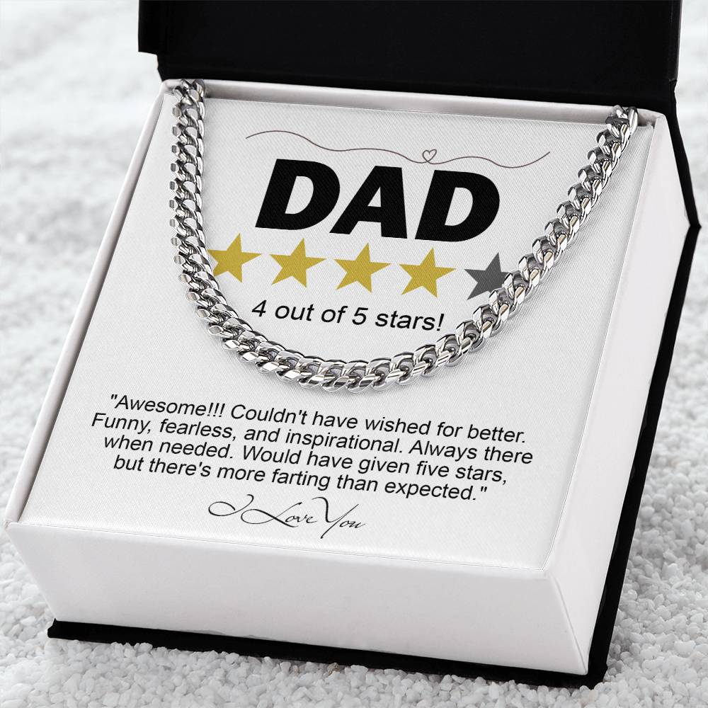Dad-Five Stars Exquisite Cuban Link Chain | Ideal Father's Day Gift