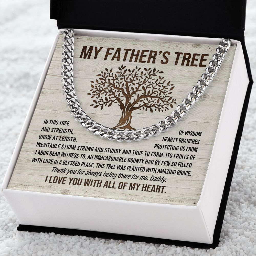 My Father's Tree: Cuban Chain Necklace: A Heartfelt Father's Day Gift for Dad.