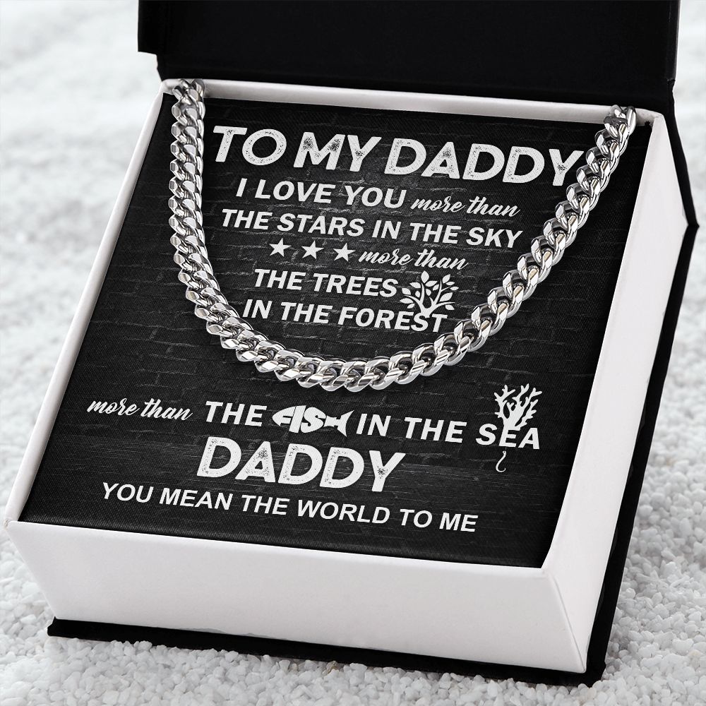 Daddy, You're the Center of My World: Cuban Chain Necklace for Father's Day 💖💖