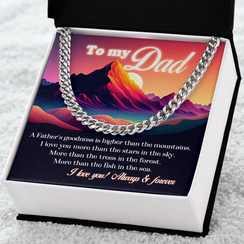 Always and Forever Cuban Chain Necklace: A Heartfelt Father's Day Gift with a Message of Love