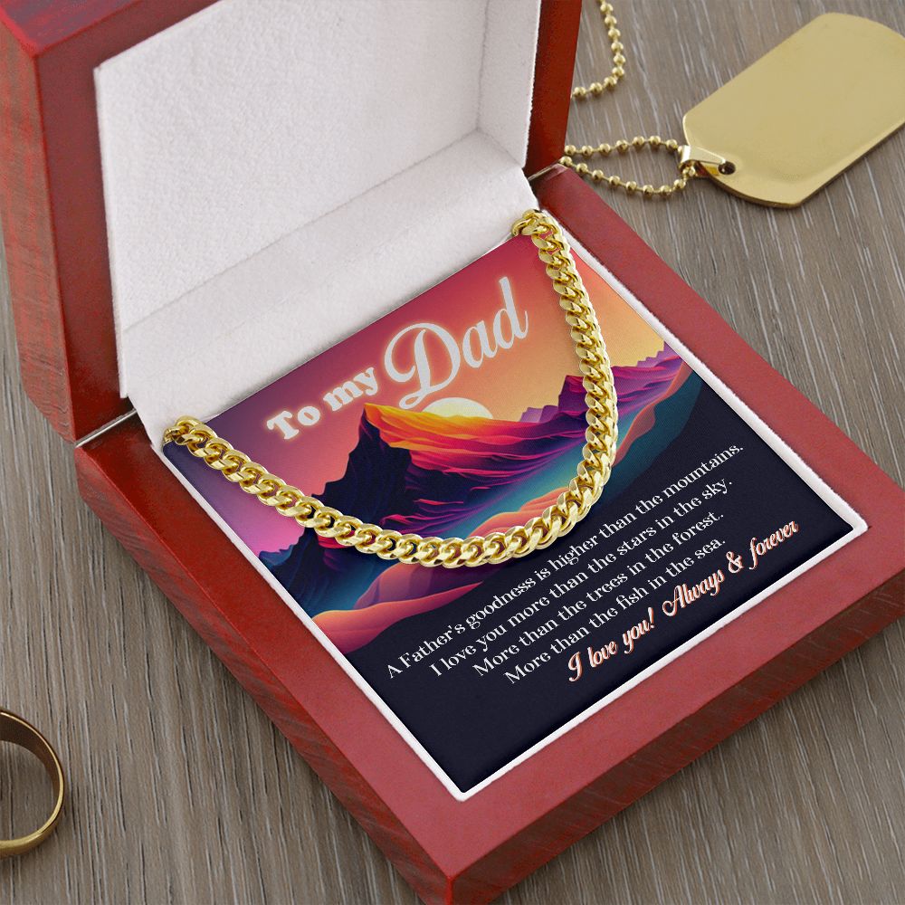Always and Forever Cuban Chain Necklace: A Heartfelt Father's Day Gift with a Message of Love