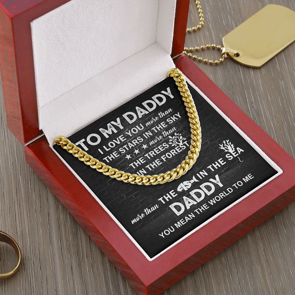 Daddy, You're the Center of My World: Cuban Chain Necklace for Father's Day 💖💖