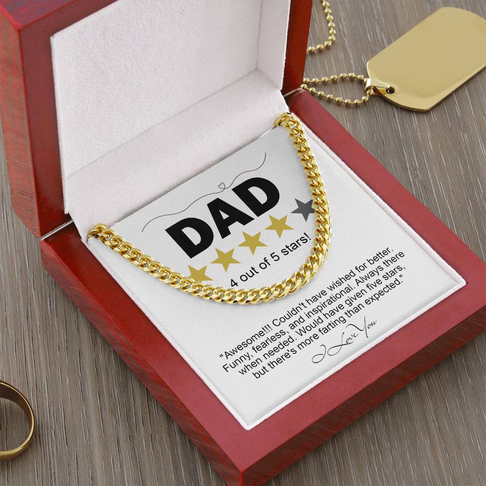Dad-Five Stars Exquisite Cuban Link Chain | Ideal Father's Day Gift