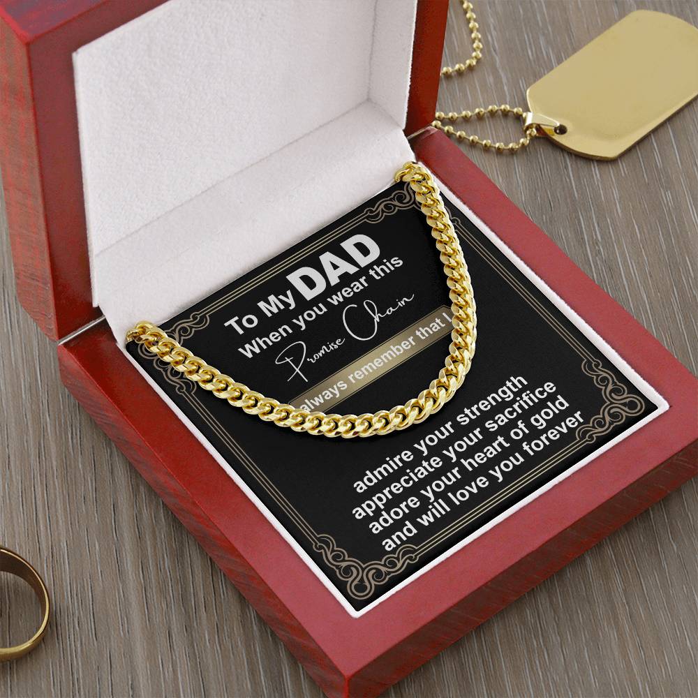 Dad-Promise Chain Exquisite Cuban Link Chain | Ideal Father's Day Gift