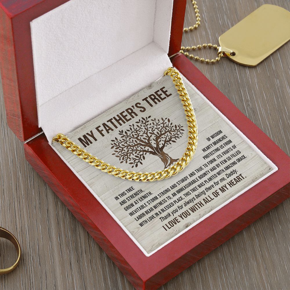 My Father's Tree: Cuban Chain Necklace: A Heartfelt Father's Day Gift for Dad.