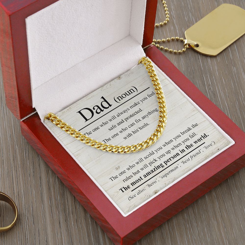 Cuban Necklace for Dad: The Protector, The Fixer, The Most Amazing Person in the World