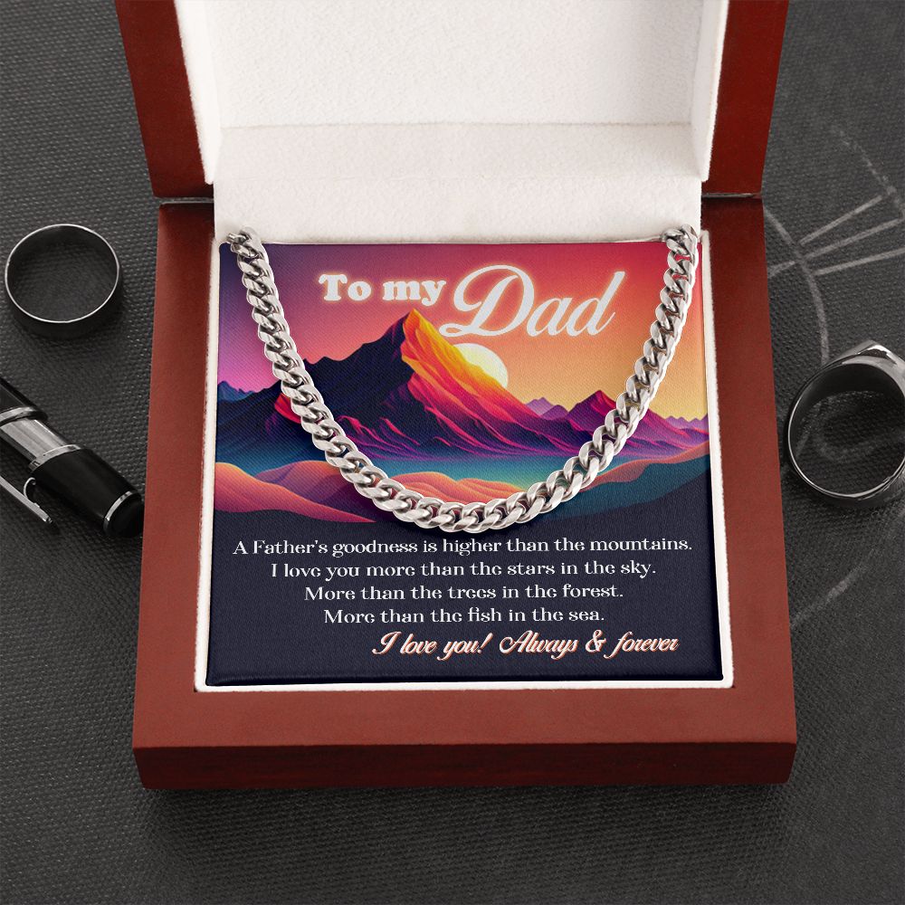 Always and Forever Cuban Chain Necklace: A Heartfelt Father's Day Gift with a Message of Love