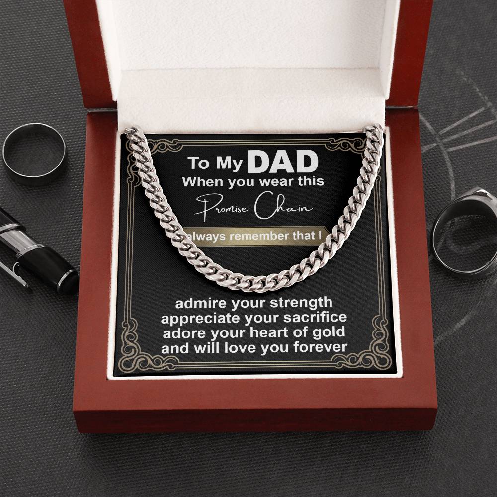 Dad-Promise Chain Exquisite Cuban Link Chain | Ideal Father's Day Gift