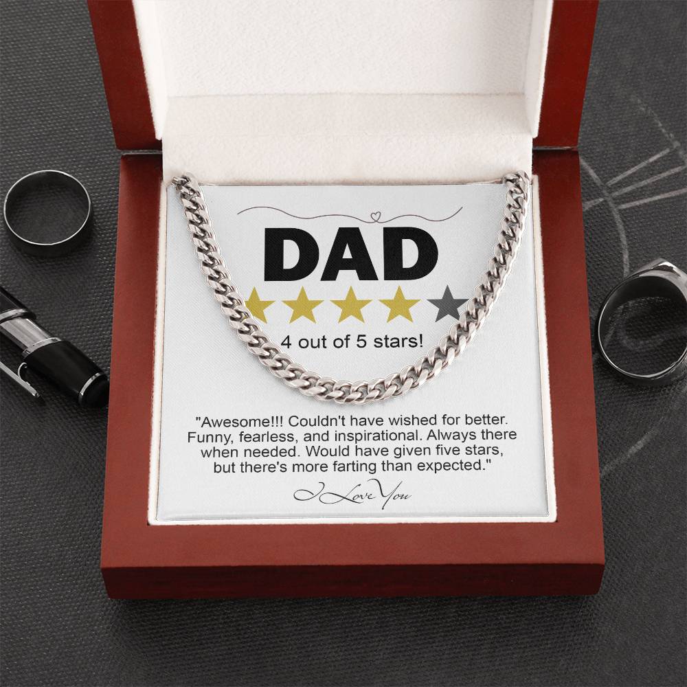 Dad-Five Stars Exquisite Cuban Link Chain | Ideal Father's Day Gift