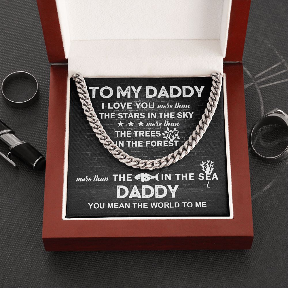 Daddy, You're the Center of My World: Cuban Chain Necklace for Father's Day 💖💖