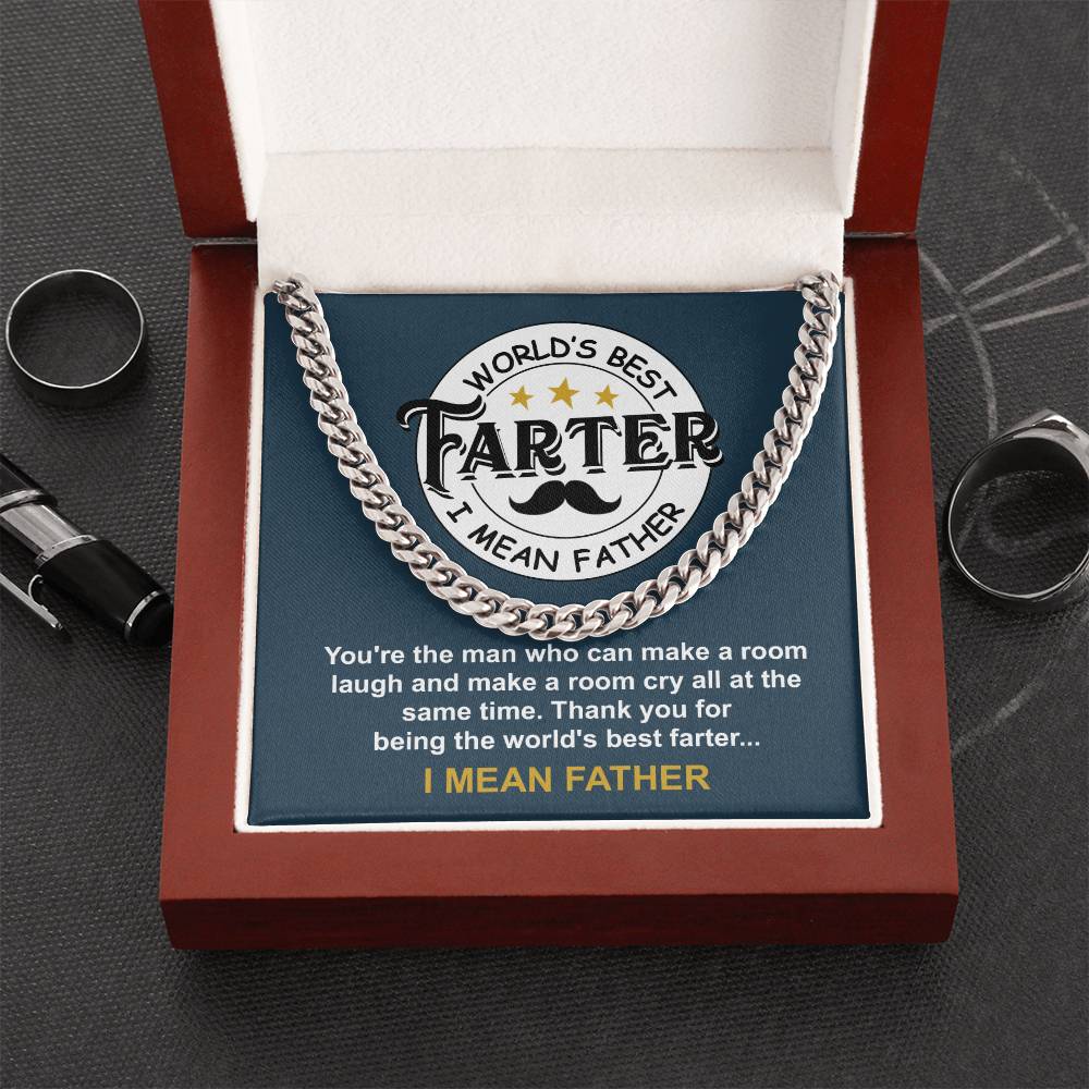 Dad-World_s Best Farter Exquisite Cuban Link Chain | Ideal Father's Day Gift