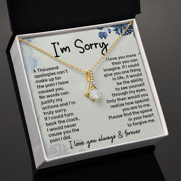 Graceful Apologies: Alluring Beauty Necklace with 'I'm Sorry' Message Card