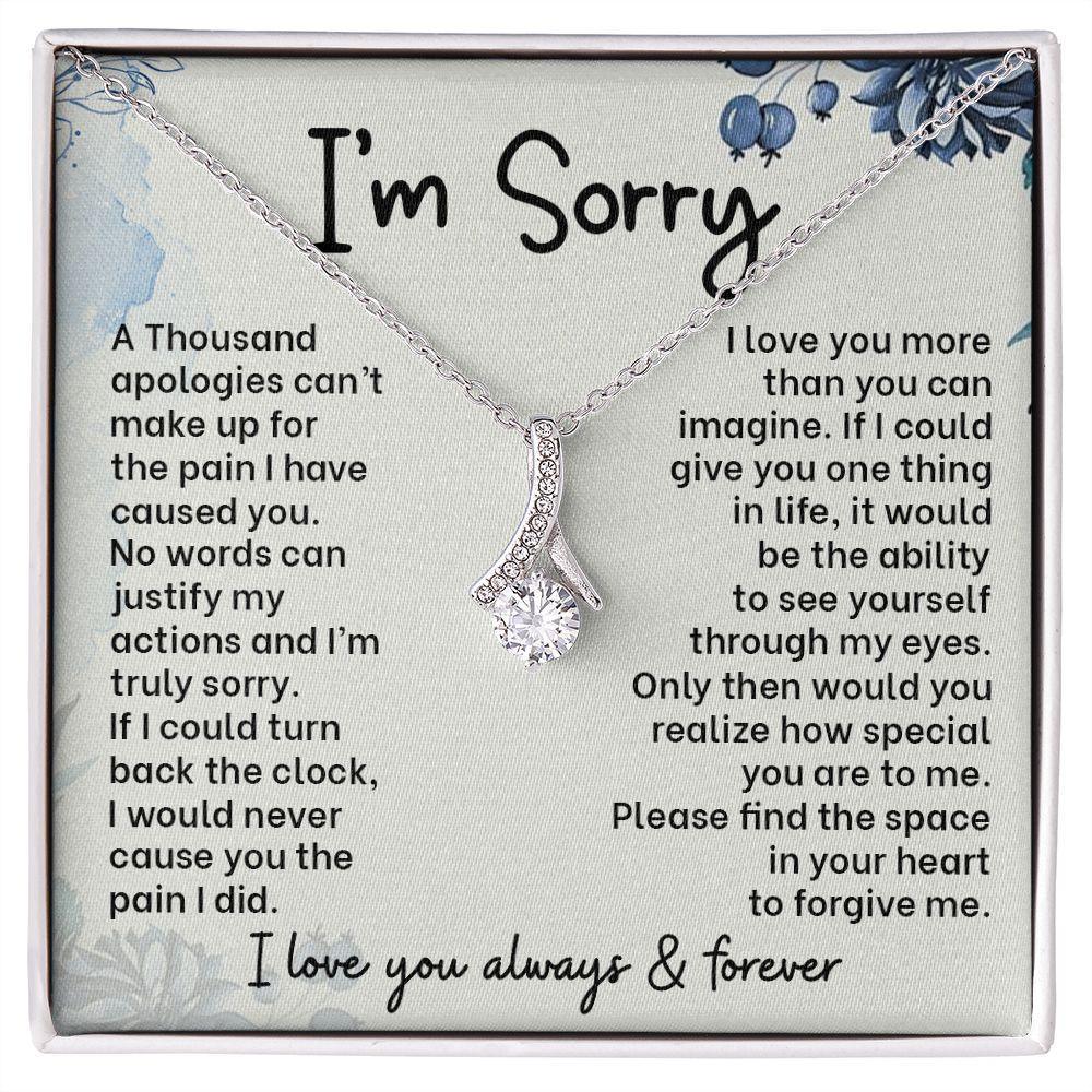 Graceful Apologies: Alluring Beauty Necklace with 'I'm Sorry' Message Card