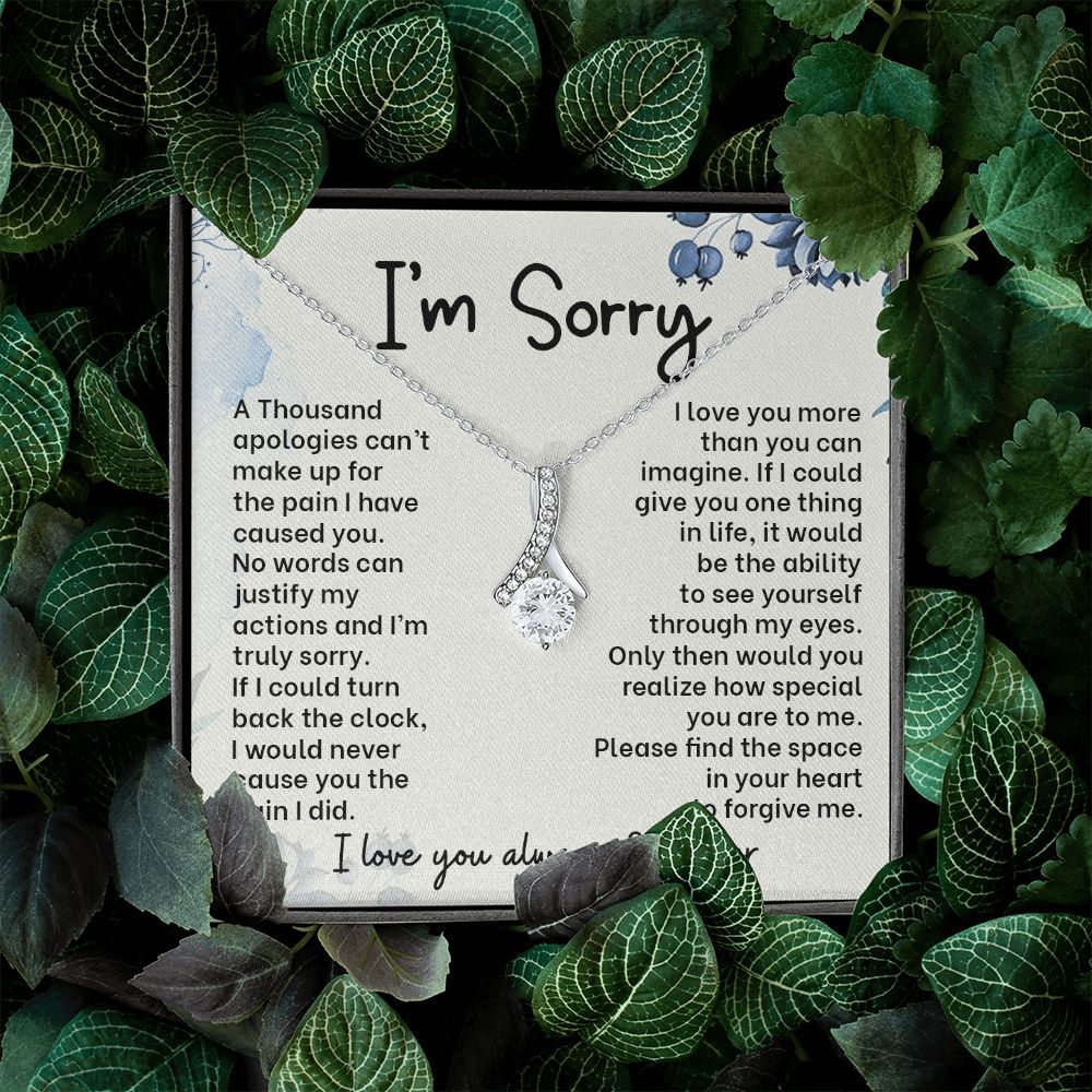 Graceful Apologies: Alluring Beauty Necklace with 'I'm Sorry' Message Card