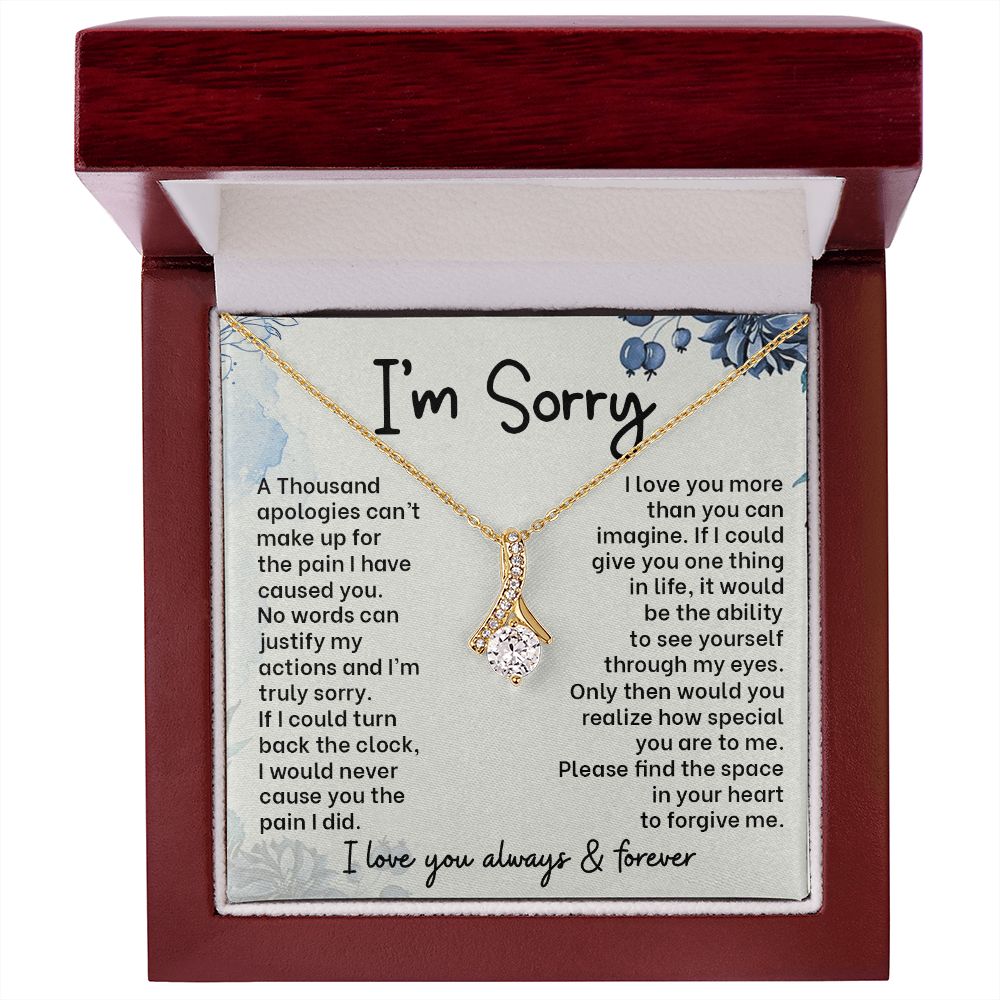 Graceful Apologies: Alluring Beauty Necklace with 'I'm Sorry' Message Card