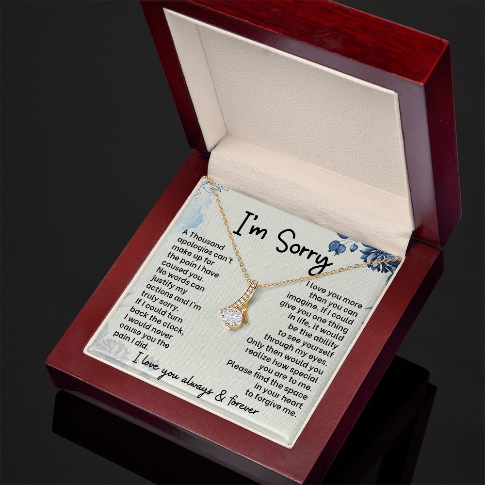 Graceful Apologies: Alluring Beauty Necklace with 'I'm Sorry' Message Card