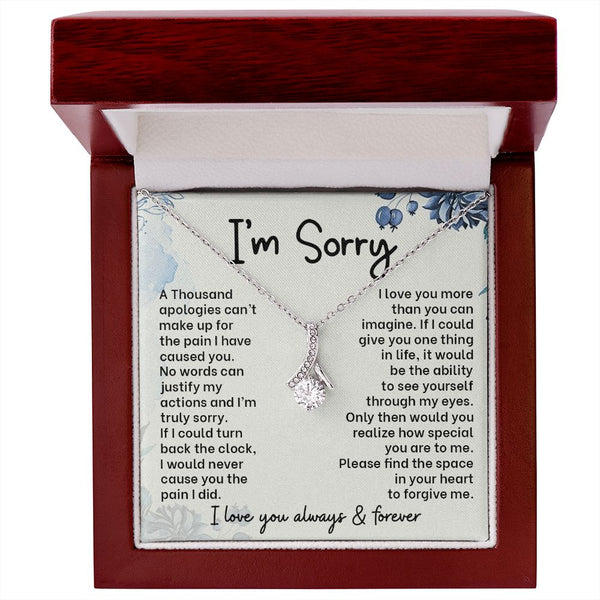 Graceful Apologies: Alluring Beauty Necklace with 'I'm Sorry' Message Card