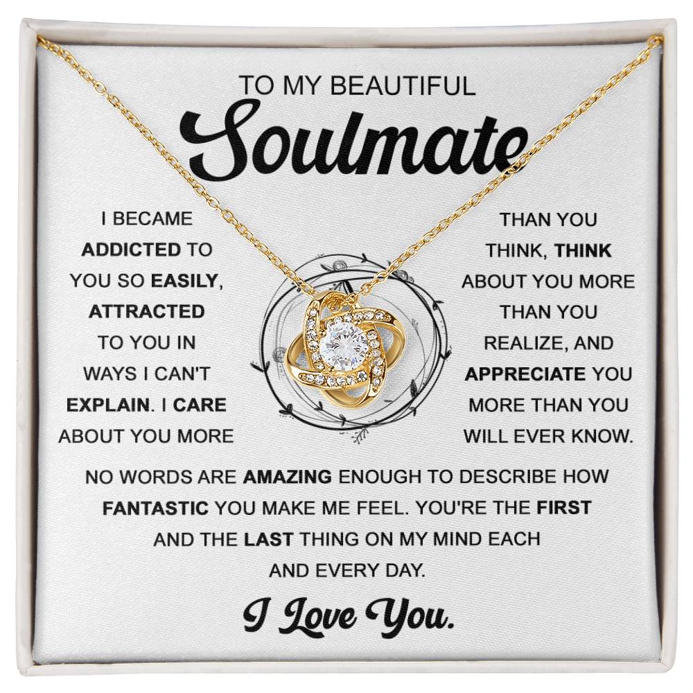 I am Addicted to you - Love Knot Necklace - To my Soulmate