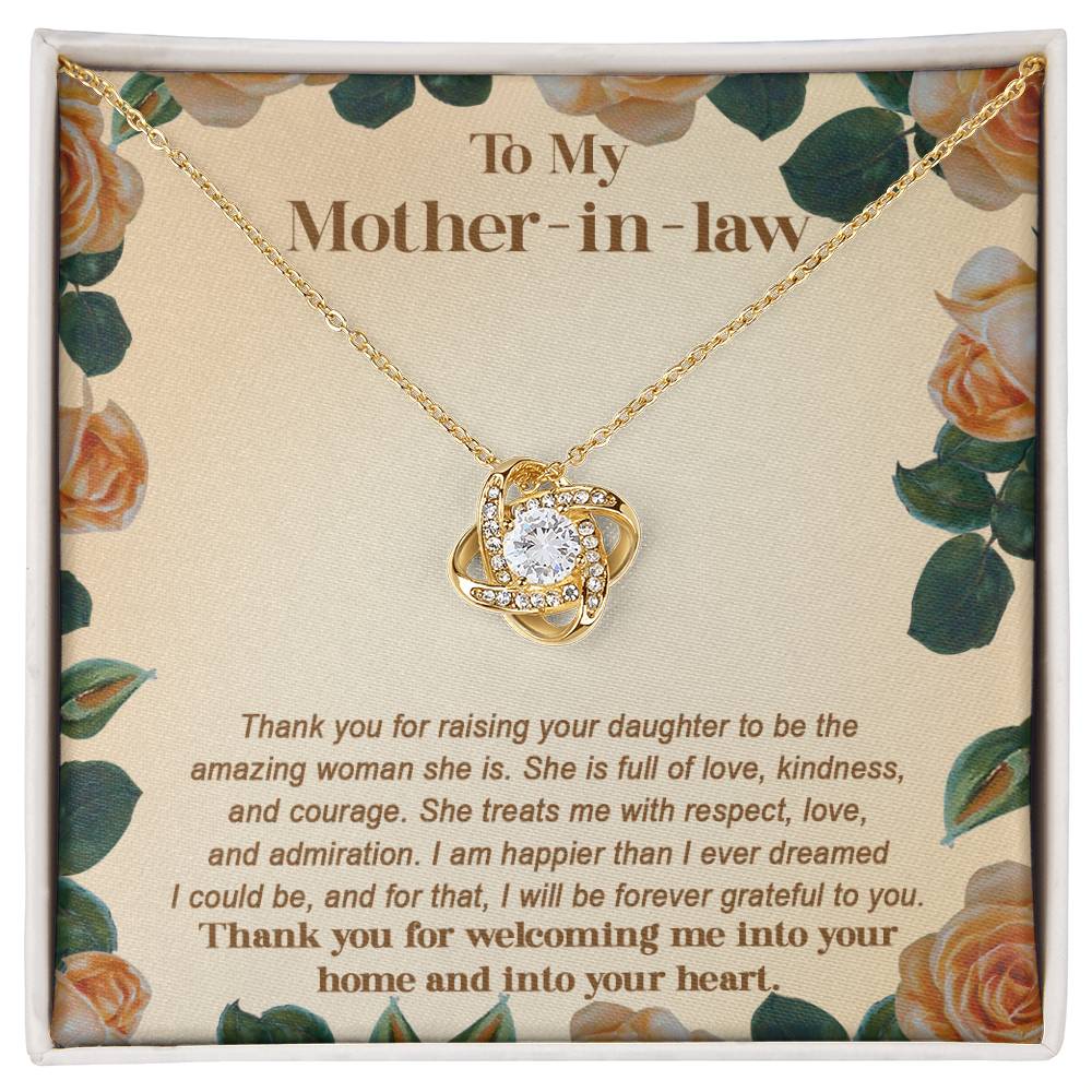 Mother-in-law-Grateful To You Love Knot Necklace