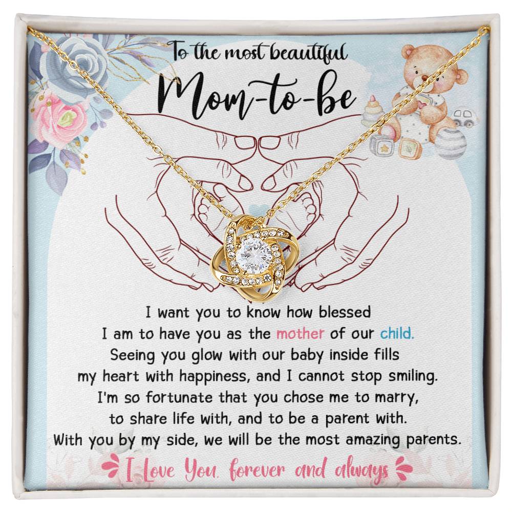 Mom To Be-You Chose Me Love Knot Necklace