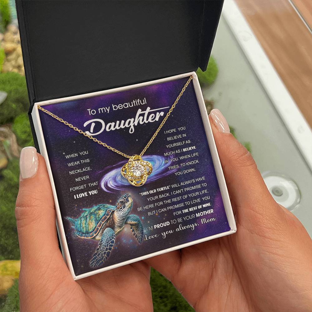 Express Eternal Love with our To My Beautiful Daughter Love Knot Necklace