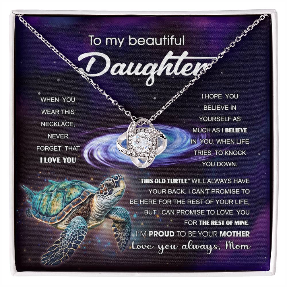 Express Eternal Love with our To My Beautiful Daughter Love Knot Necklace