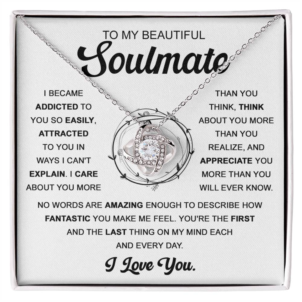 I am Addicted to you - Love Knot Necklace - To my Soulmate
