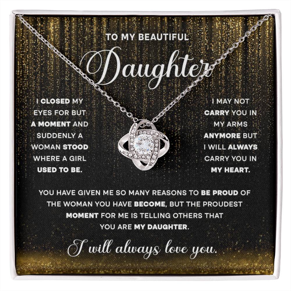 Unbreakable Bond: Give Your Daughter the Gift of Eternal Love with the Love Knot Necklace