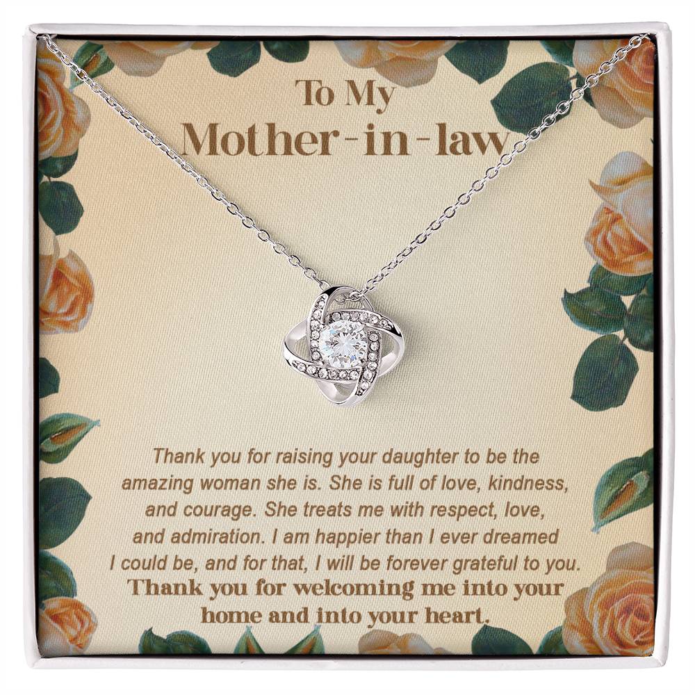 Mother-in-law-Grateful To You Love Knot Necklace