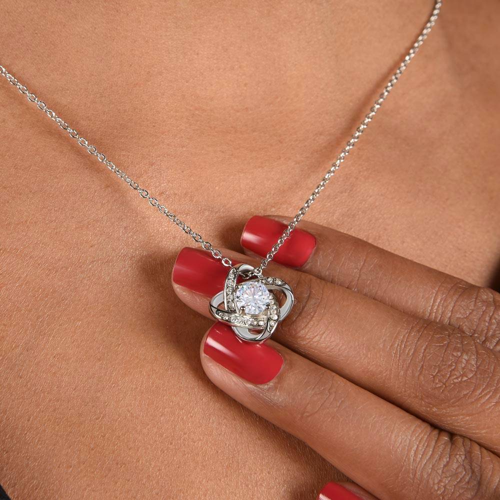 Love Knot Necklace, exquisite necklace, timeless elegance, superior craftsmanship, flawless artistry, impeccable quality, confidence-boosting accessory, enduring symbolism, statement jewelry, sophisticated style