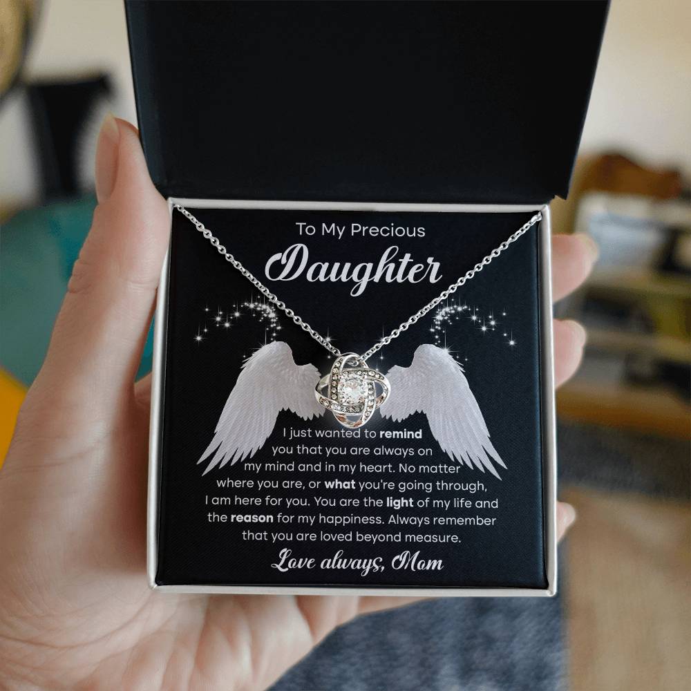 Unbreakable Ties - Love Knot Necklace - To my Precious Daughter