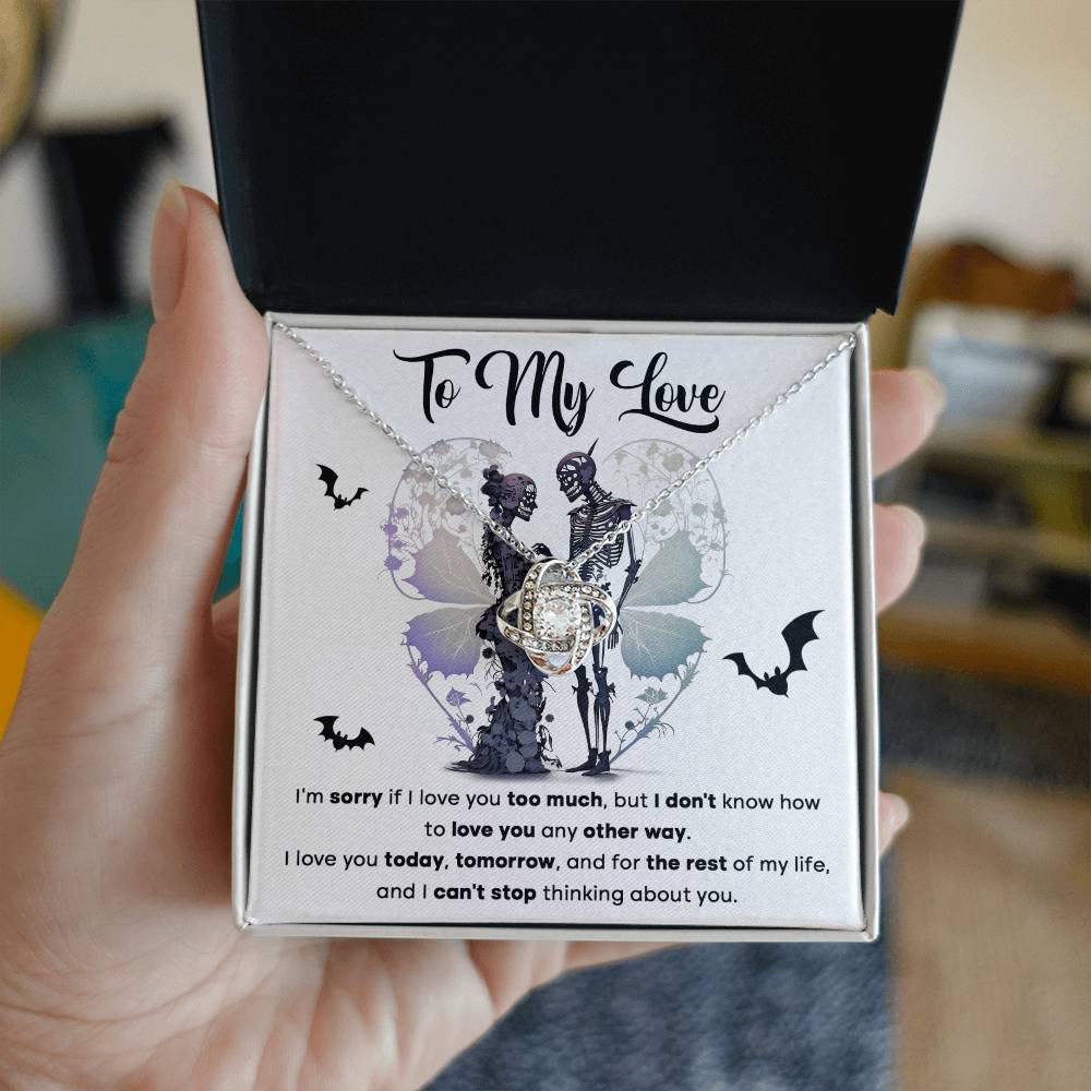 To My Love-Love Too Much Halloween Love Knot Necklace