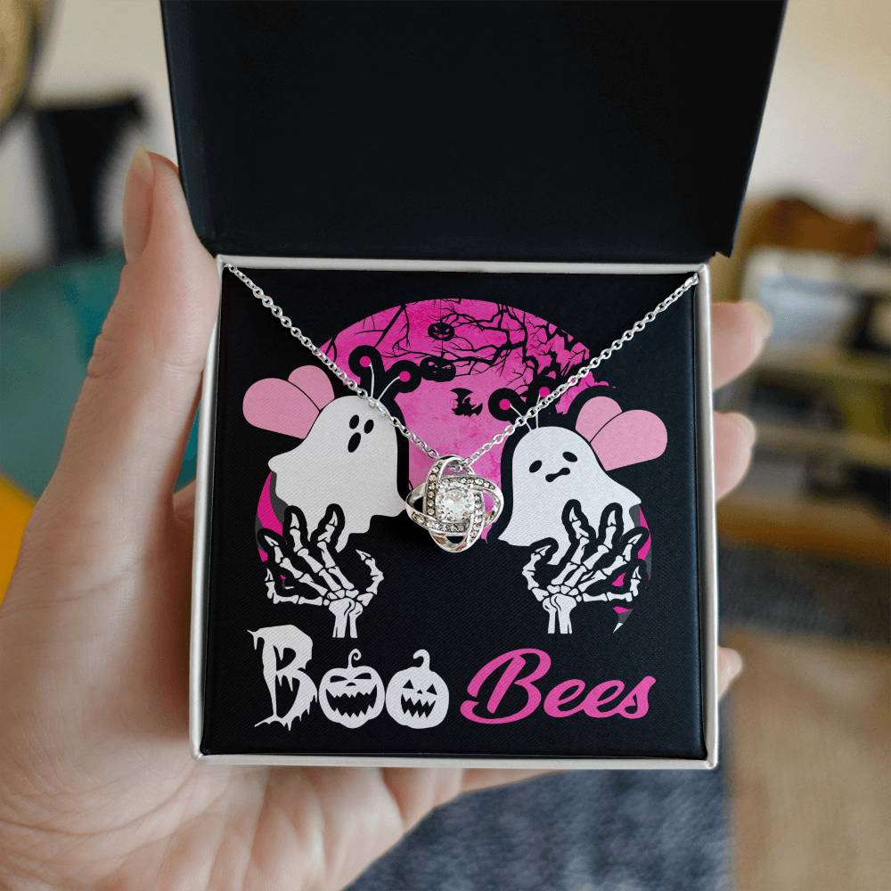 Enchanting Boo Bees Halloween Love Knot Necklace