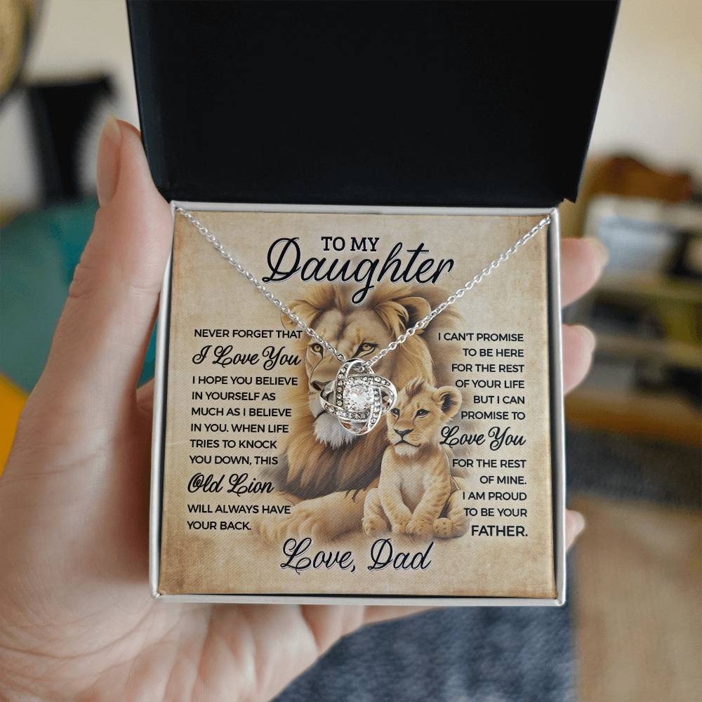 Love from Old Lion to Cub Necklace for Daughter | Meaningful Gift for Her
