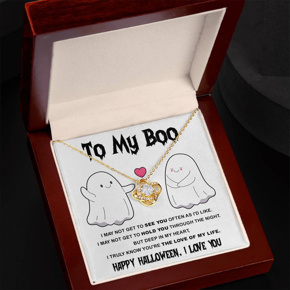 To My Boo-Love Of Life - Halloween Love Knot Necklace | Spooky Romance Accessory