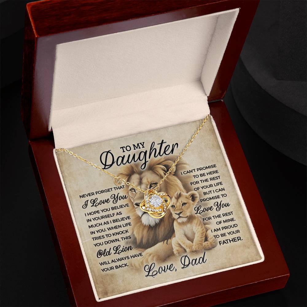 Love from Old Lion to Cub Necklace for Daughter | Meaningful Gift for Her