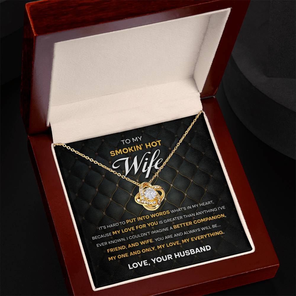 Elevate Romance with Our Smokin' Hot Wife Love Knot Necklace