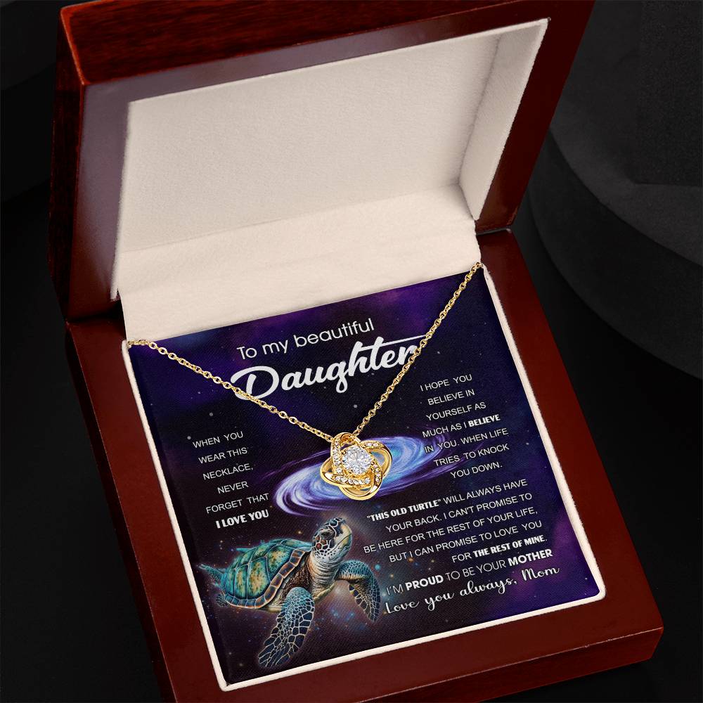 Express Eternal Love with our To My Beautiful Daughter Love Knot Necklace