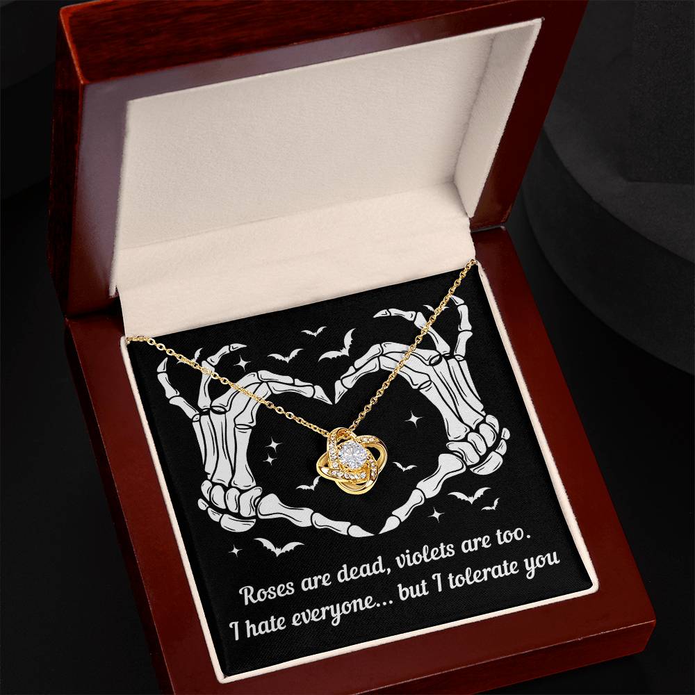I Tolerate You Love Knot Necklace - Halloween | Spooky & Stylish Accessory