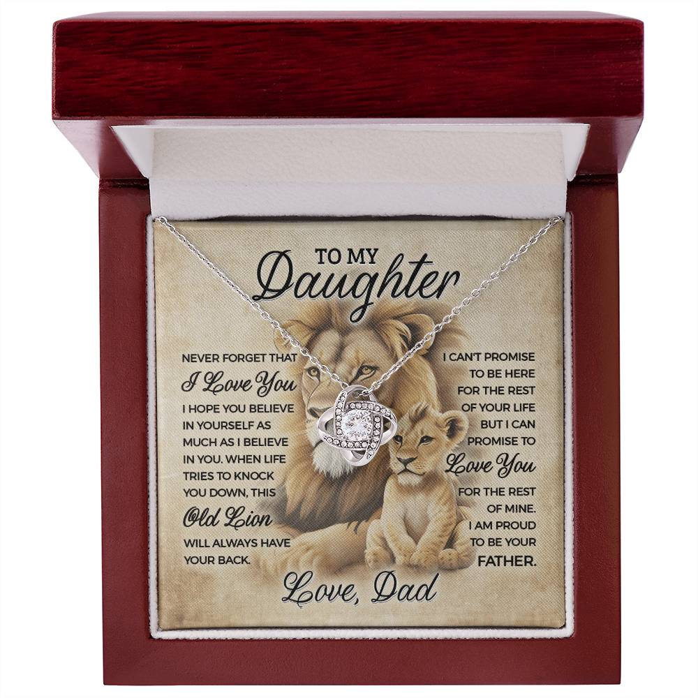 Love from Old Lion to Cub Necklace for Daughter | Meaningful Gift for Her